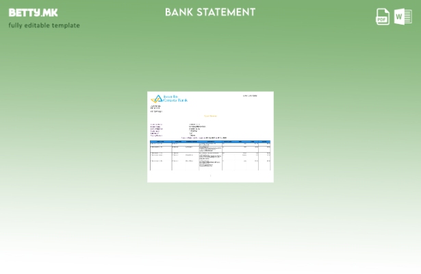 Модерен стил ИНДИЈА КАНАРА шаблон за збор верзија на извод од банка